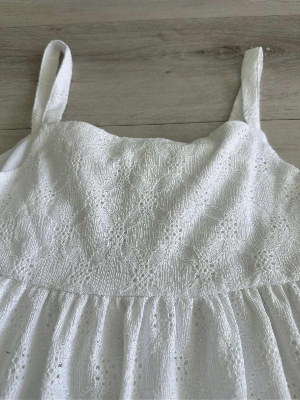 Children’s Place Eyelet Bow Back Dress White XXL (16) NWT
